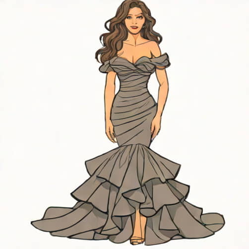 Xscape Ruched Scuba Ruffle Gown