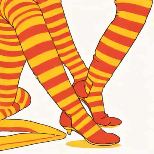 Yellow And Red Striped Tights