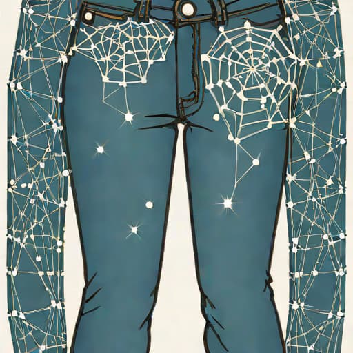 Zara Rhinestone Jeans Spiderweb