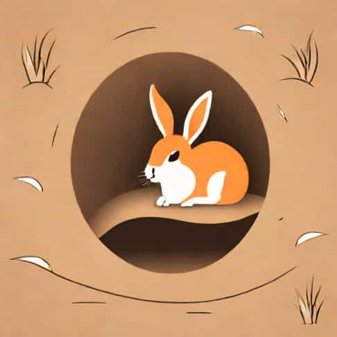 A Rabbit Lives In A Burrow
