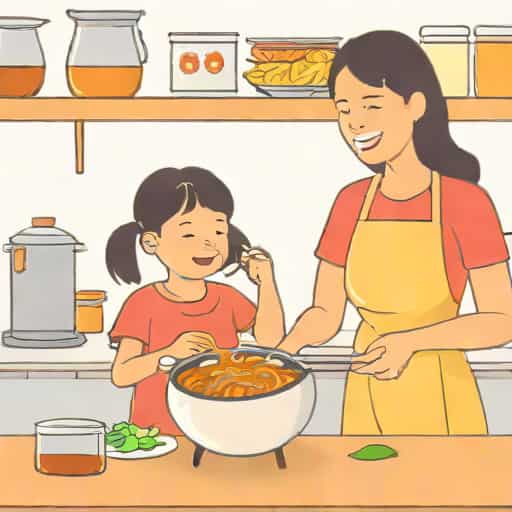 Girl And Mommy Curry Mee