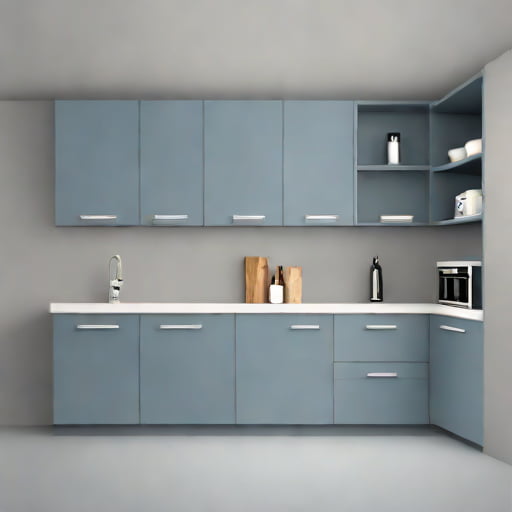 Grayish Blue Kitchen Cabinets