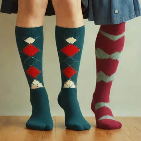 Knee High Argyle Socks