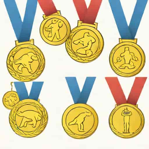 Olympians Biting Medals