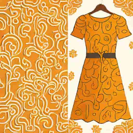 Orange Jacquard Dress