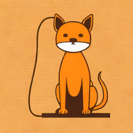 Orange Retro Hairless Dog Lamp