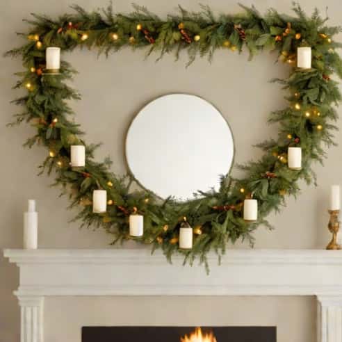 Prelit Garland For Mantle