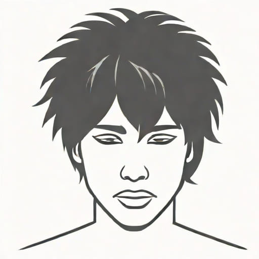 Random Coarse Black Hairs On Head