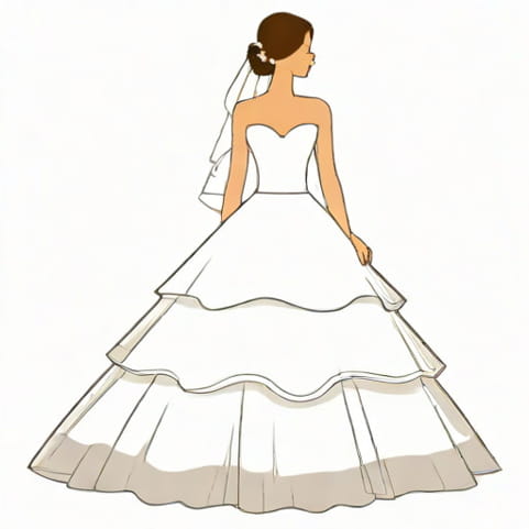 Tiered Tulle Wedding Dress