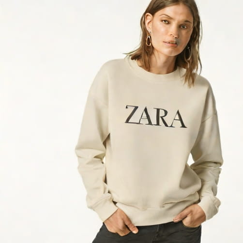 Zara Washed Text Sweatshirt