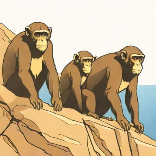 Barbary Apes That Inhabit The Rock Of Gibraltar