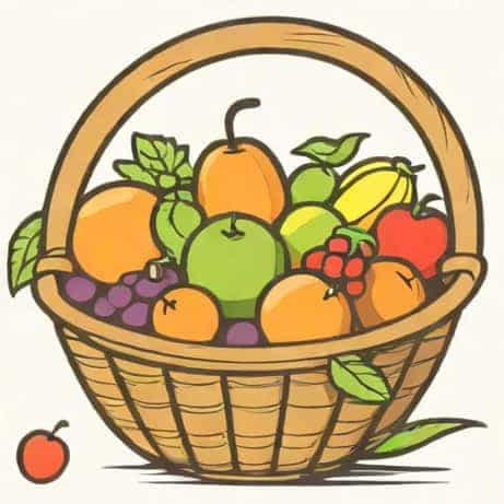 Drawing Of Fruit Basket