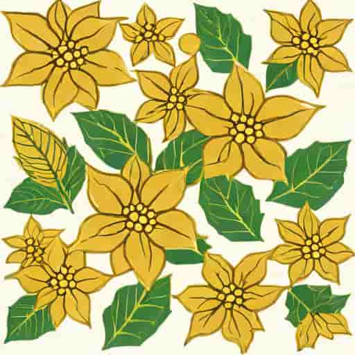 Gold Poinsettia Christmas Decorations