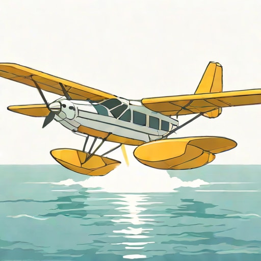 Lights Of A Seaplane Underway