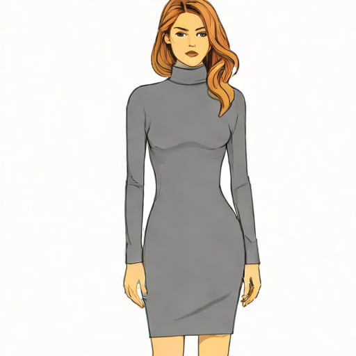 Long Sleeve Turtleneck Dress