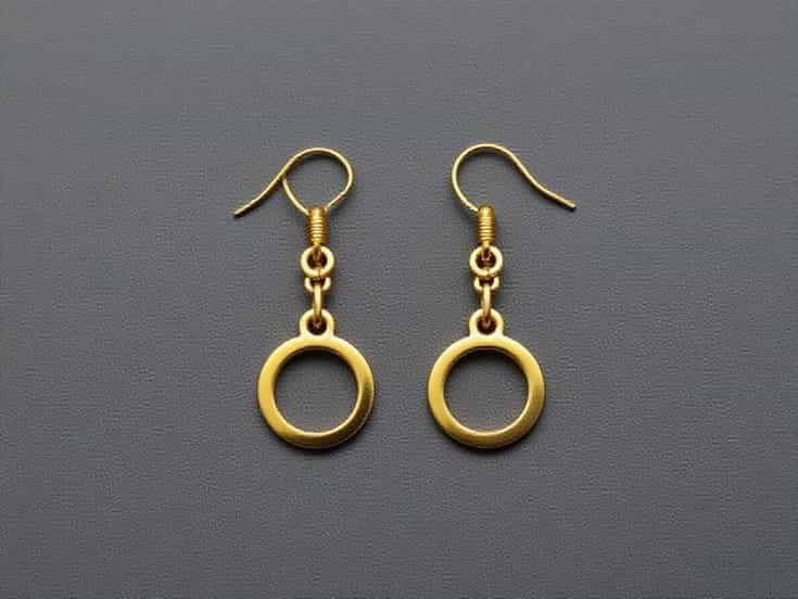 Mens Dangle Earrings Gold