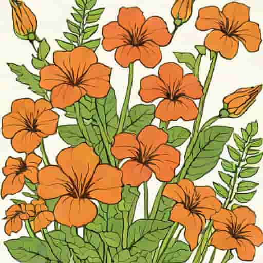 Nasturtium And The Gladiolus