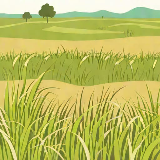 Open Land Covered With Coarse Grass
