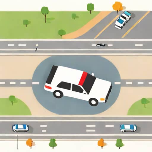 Police Car Swerving Across Lanes