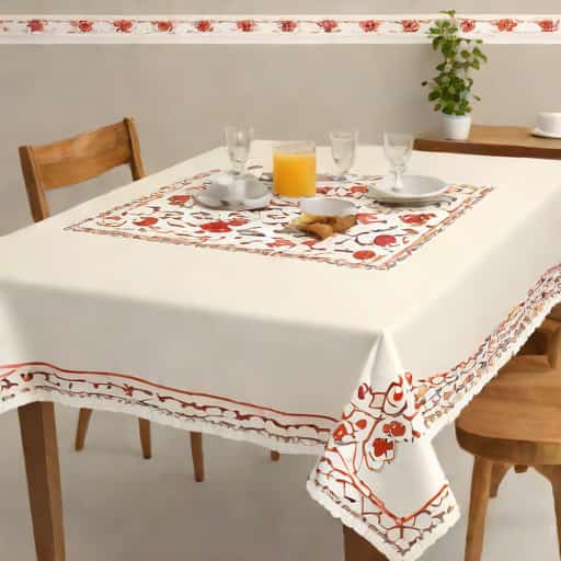 Printed Tablecloths To Embroider
