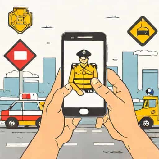Traffic Police Confiscate Handphone