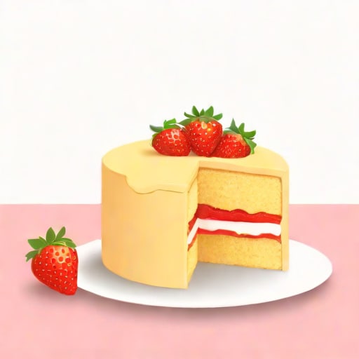 Vanilla Cake With Strawberry Filling