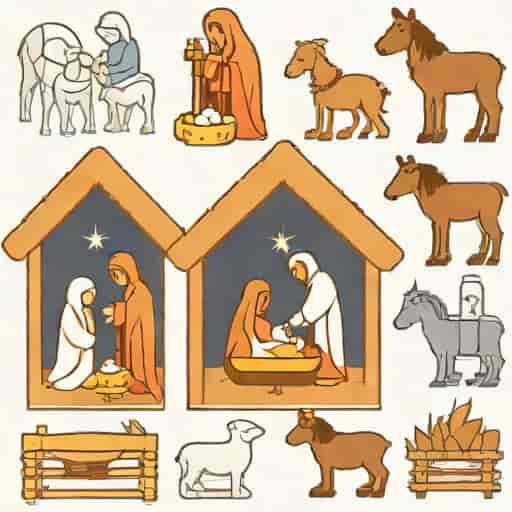 Vintage Outdoor Plastic Nativity Set