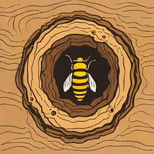 Wasp Nest In Rotted Wood