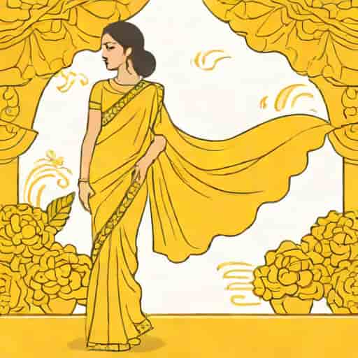 Yellow Ruffle Saree