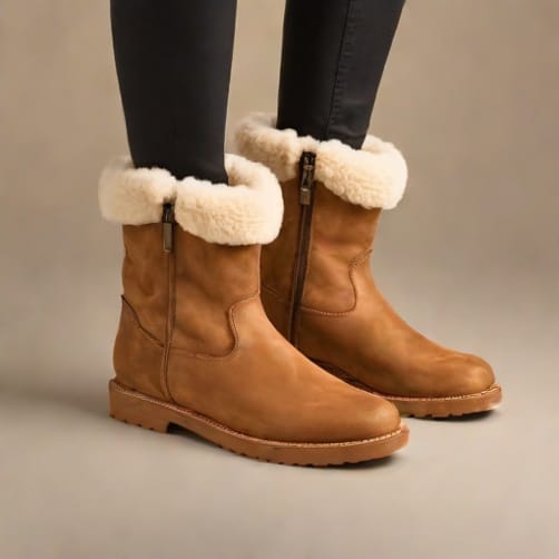 Zip Up Sheepskin Boots