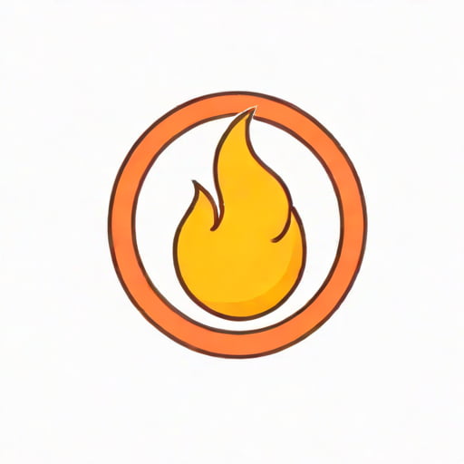 Flame Over A Circle Indicate