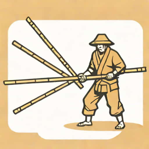 Japanese Swordplay Using Bamboo Staves