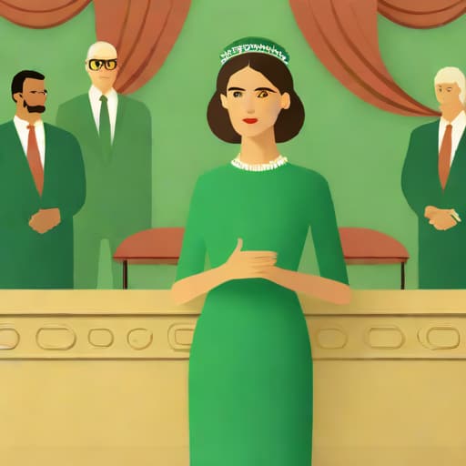 Lady In Green Dress At Inauguration