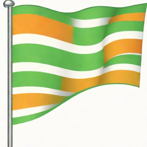 Orange White Green Flag Vertical