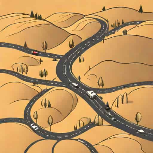 Roads Are Winded Around The Hills