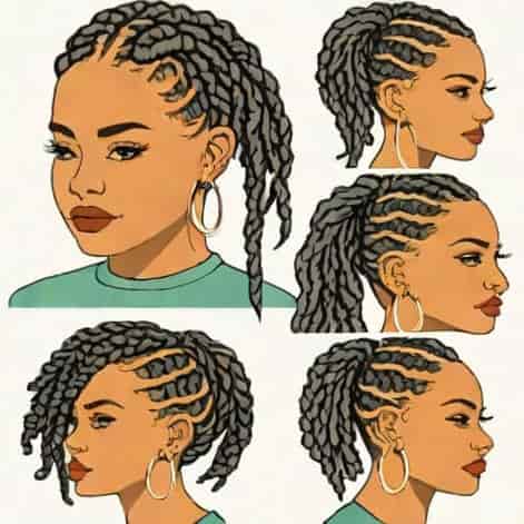 Round Face Cornrow Hairstyles
