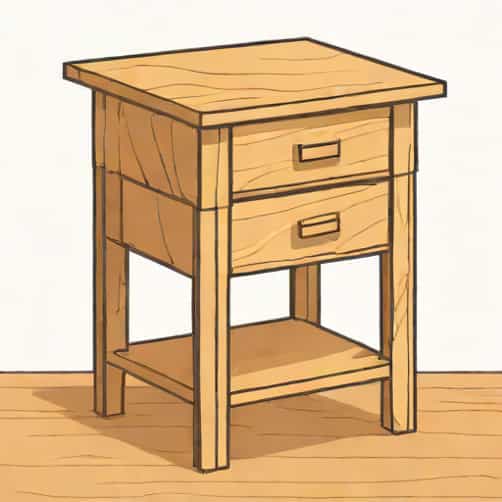 Solid Wood Bedside Table