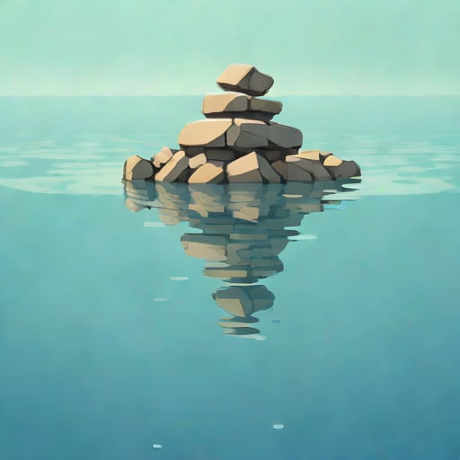 Underwater Cairn In The Sea Of Galilee