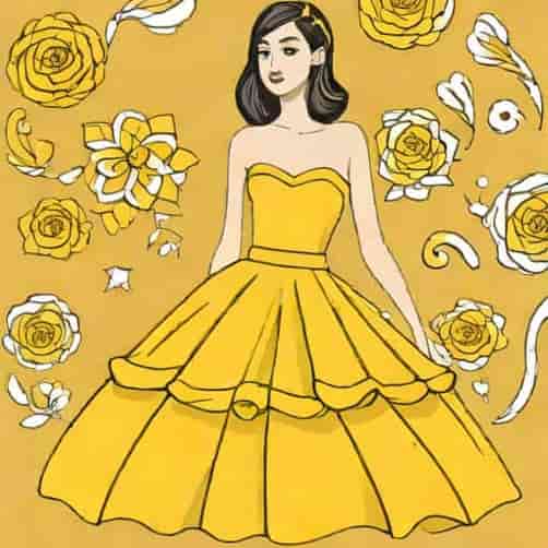 Yellow Puffy Prom Dress