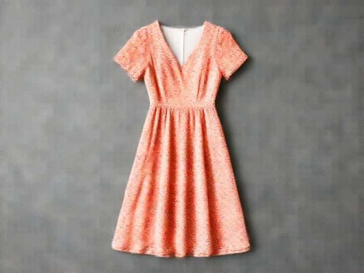 Apricot Ditsy Midi Dress