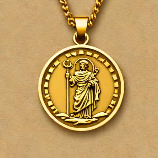 Gold St Christopher Necklace