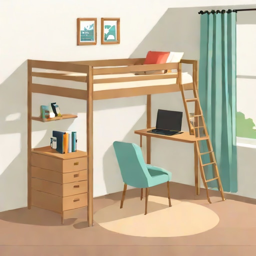 Queen Size Loft Bed With Desk