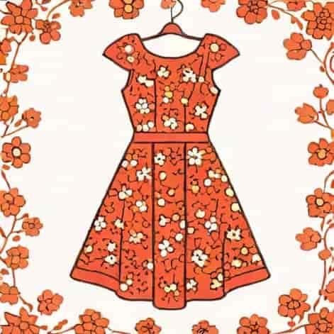 Red Ditsy Floral Dress