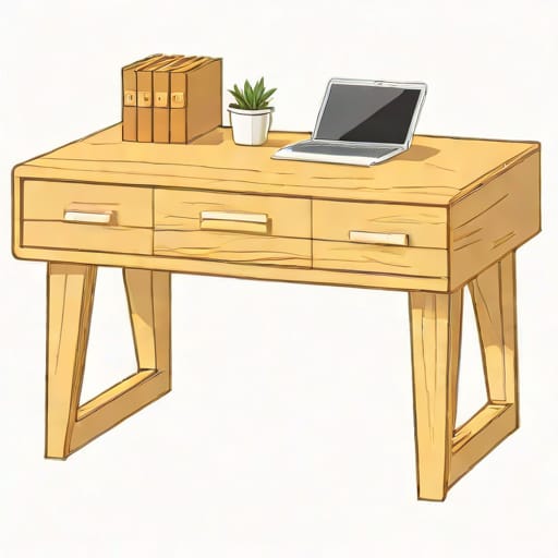Ridge Bleached Oak Desk With Drawer