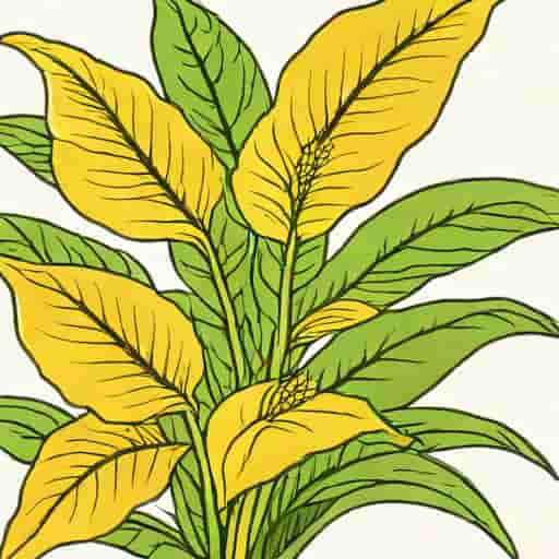 Yellow Leaves On Peace Lily