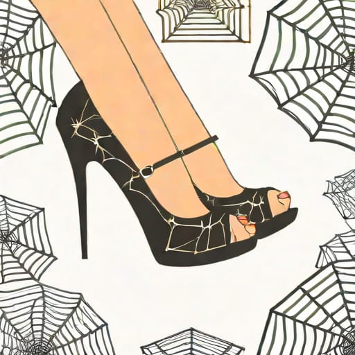 Yru Dream Spiderweb Platform Heels