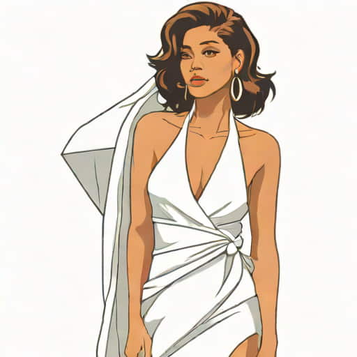Zendaya Stunned In A White Towel Dress
