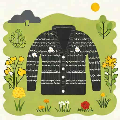 Black Bucolic Garden Knit Cardigan