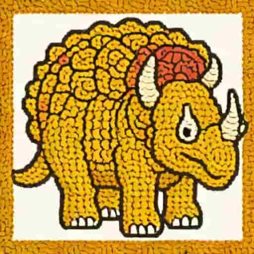 Crochet Triceratops Granny Square