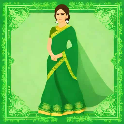 Green Organza Saree